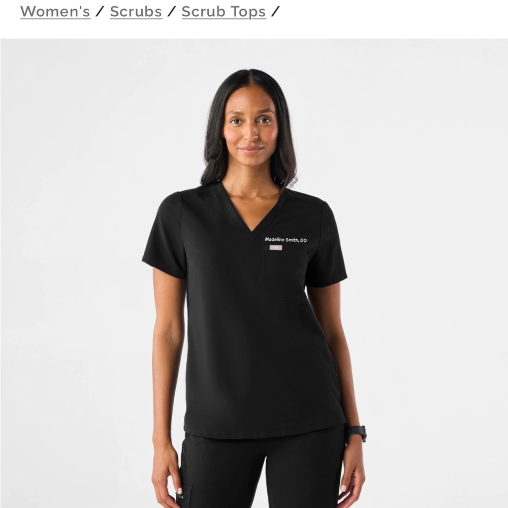 Black Women's Scrub Top